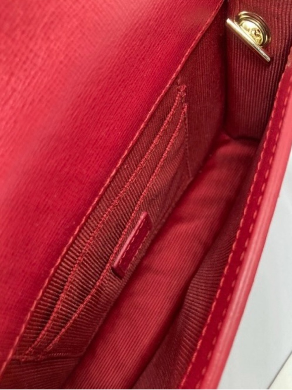 FURLA Giulia Red Leather Shoulder Crossbody with Gold Chain NIB - Picture 8 of 9